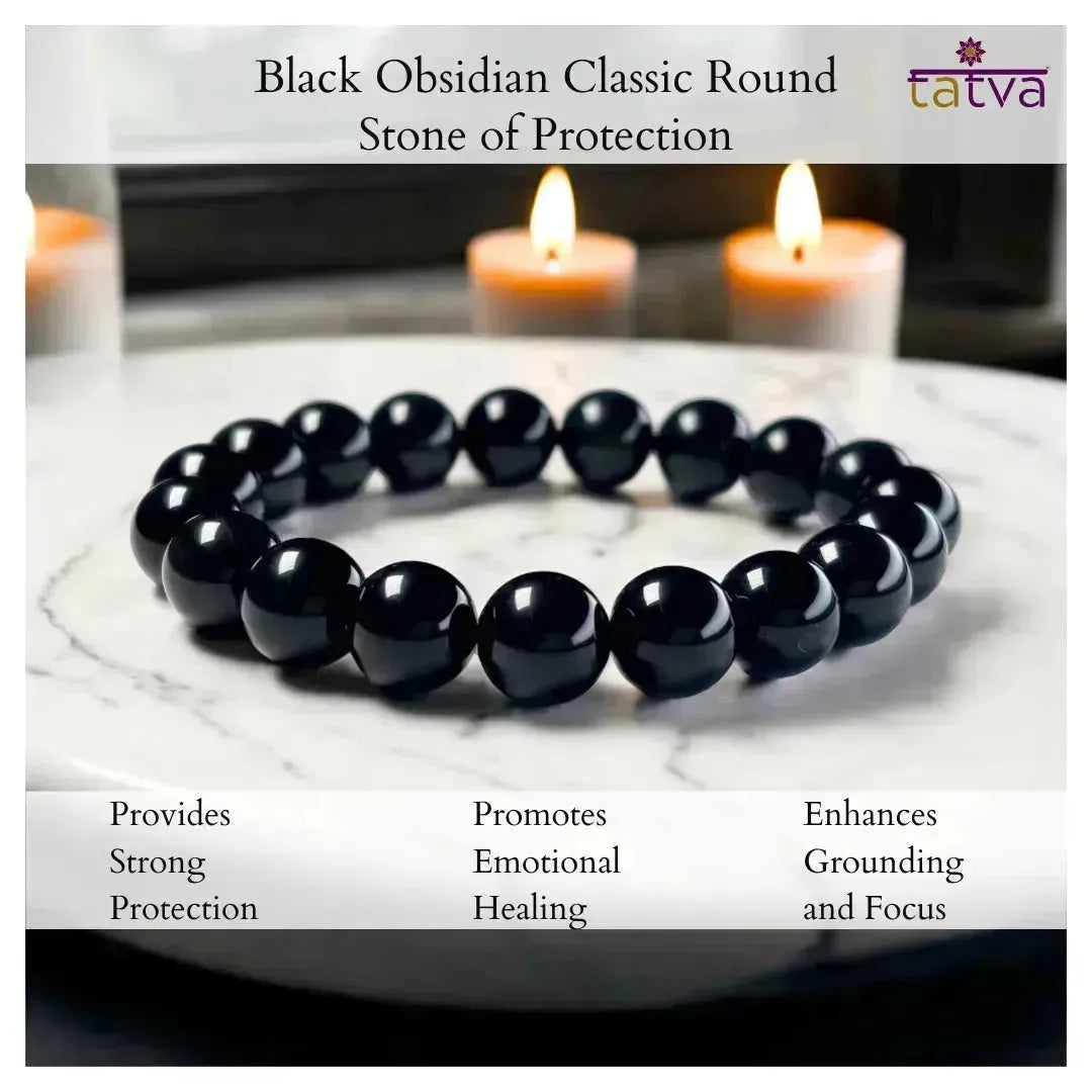 Stone of Protection - Black Obsidian Classic Round
