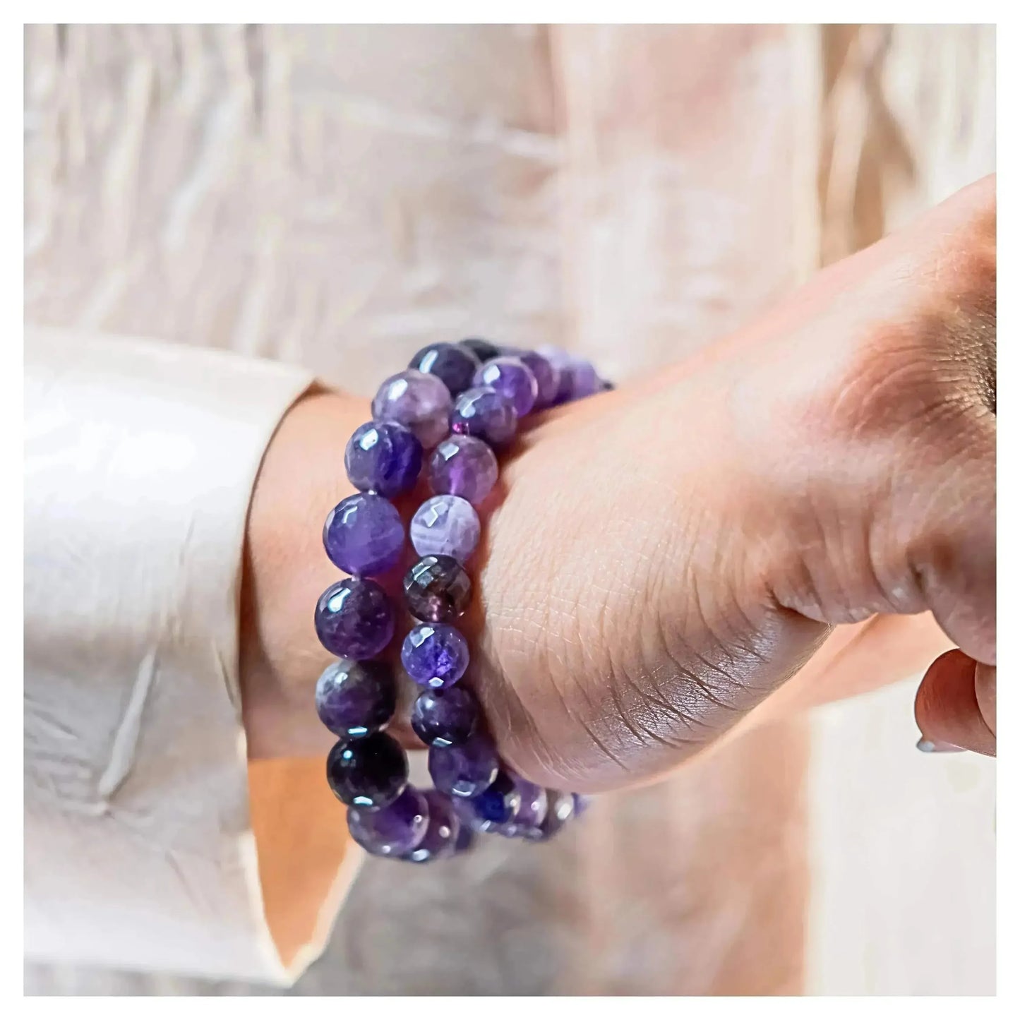 Amethyst Bracelet - The Master Healer - Elegant Diamond