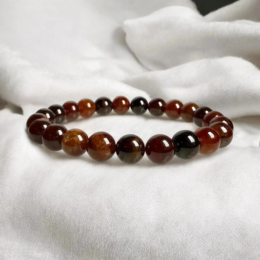Hessonite (Gomed) Bracelet – Wealth, Protection & Spiritual Growth - Classic Round