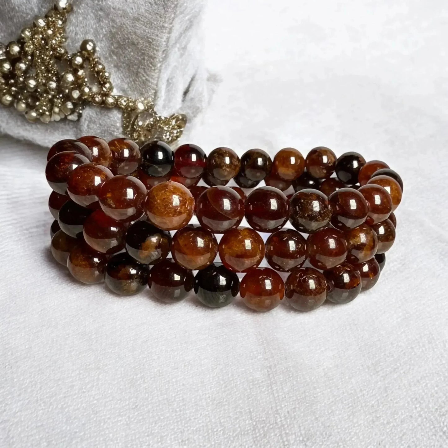 Hessonite (Gomed) Bracelet – Wealth, Protection & Spiritual Growth - Classic Round