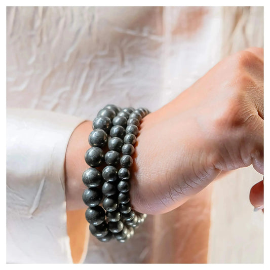 Raw Pyrite Bracelet - Classic Round