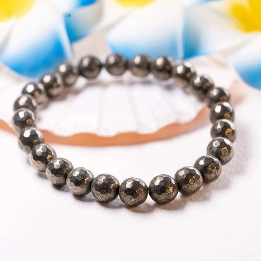 Raw Pyrite Bracelet - Elegant Diamond