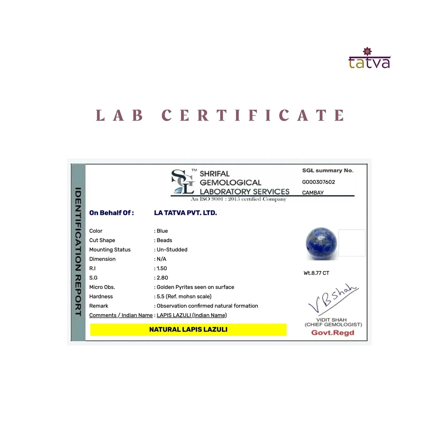 Stone of knowledge - Lapis Lazuli Classic Round