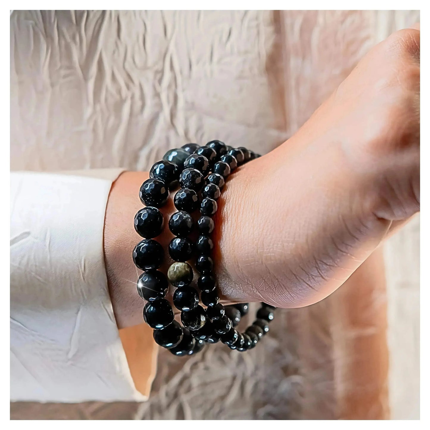 Stone of Protection - Black Obsidian Elegant Diamond