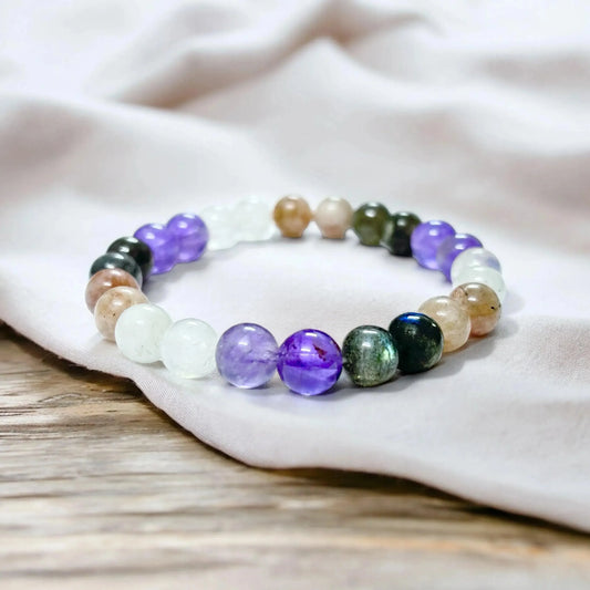 Stress Relief - Mixel Stone Bracelet - Classic Round