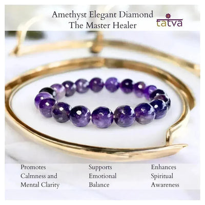 Amethyst Bracelet - The Master Healer - Elegant Diamond