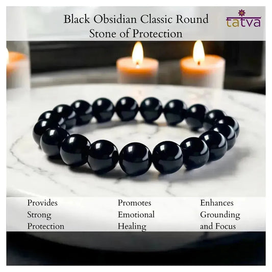 Stone of Protection - Black Obsidian Classic Round