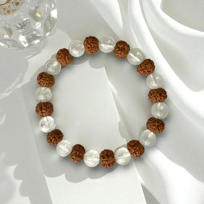 Sphatik Rudraksha Bracelet – Spiritual Protection, Healing & Mental Clarity