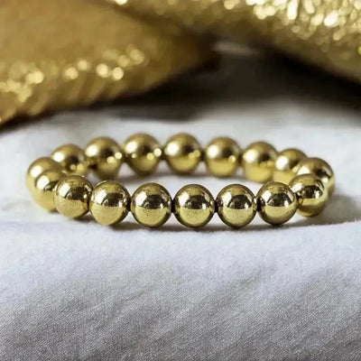 Golden Pyrite Bracelet - Classic Round