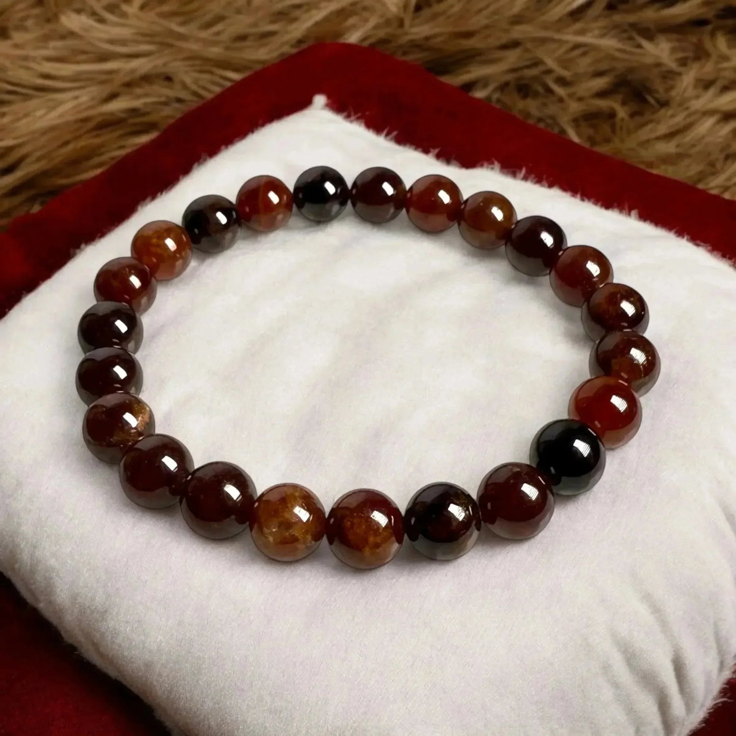 Hessonite (Gomed) Bracelet – Wealth, Protection & Spiritual Growth - Classic Round