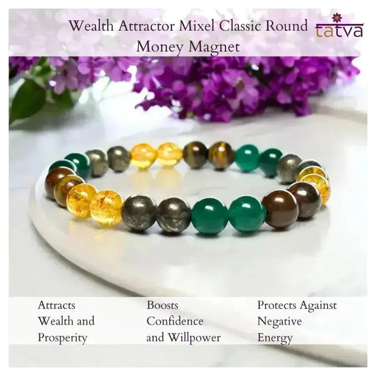 Wealth - Mixel Stones Bracelet - Classic Round