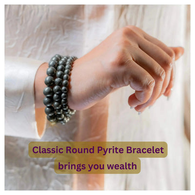 Raw Pyrite Bracelet - Classic Round