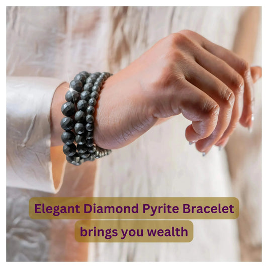 Raw Pyrite Bracelet - Elegant Diamond