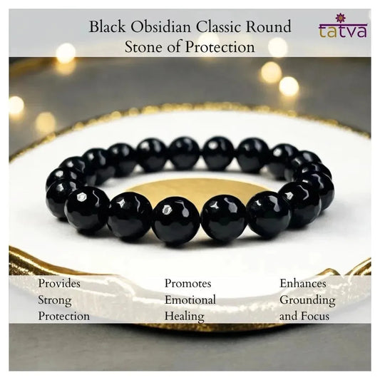 Stone of Protection - Black Obsidian Elegant Diamond